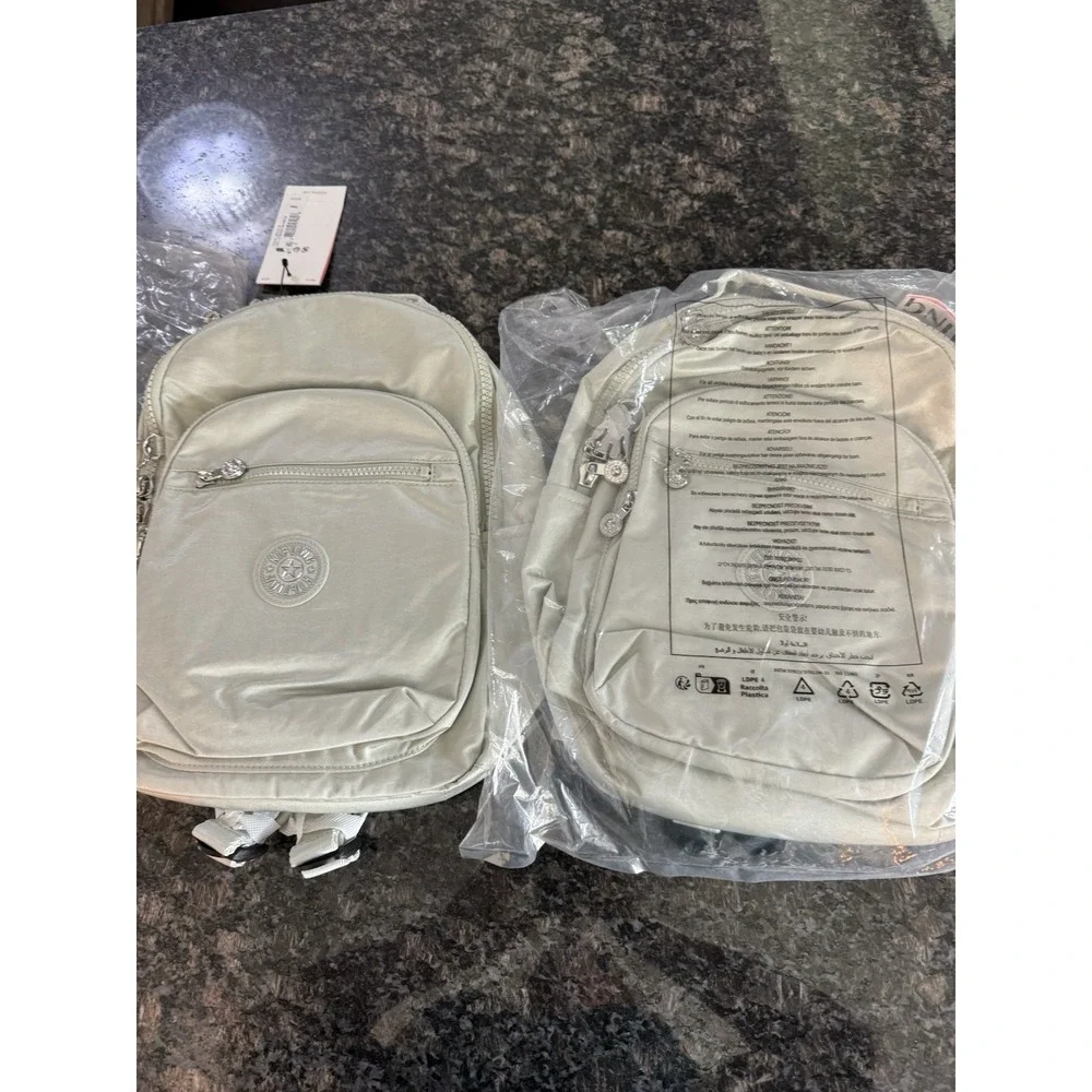 Kipling Seoul Small‎ Tablet Backpack. NWT Silver Metallic